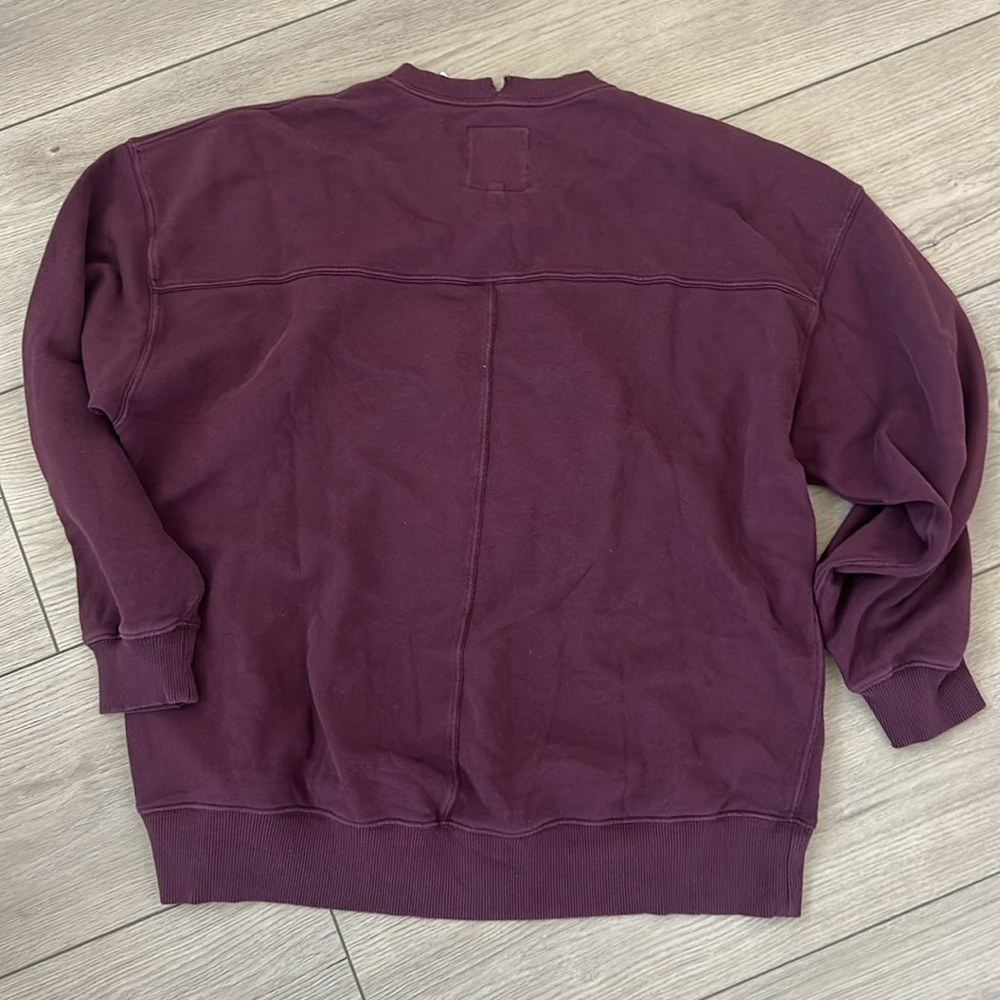 aerie Oversized Maroon/Brown Pullover Sweatshirt - Picture 6 of 6